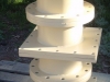 Tower of Rubber Lined and Painted Cyclone Adaptor Spools